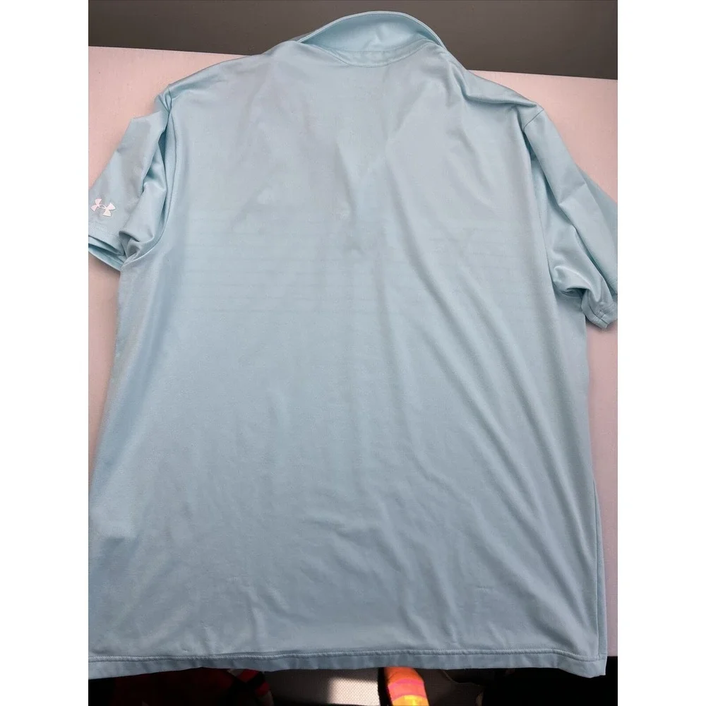 Under Armour The Playoff Polo Mens XXL‎ Lightweight Teal Striped Golf
